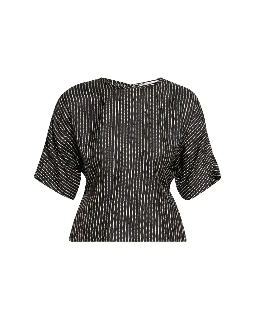 Max Mara Striped Tie-Back Silk Shirt