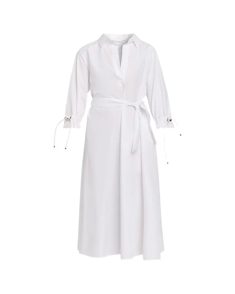 Max Mara Belted 3/4-Sleeve Midi Shirtdress