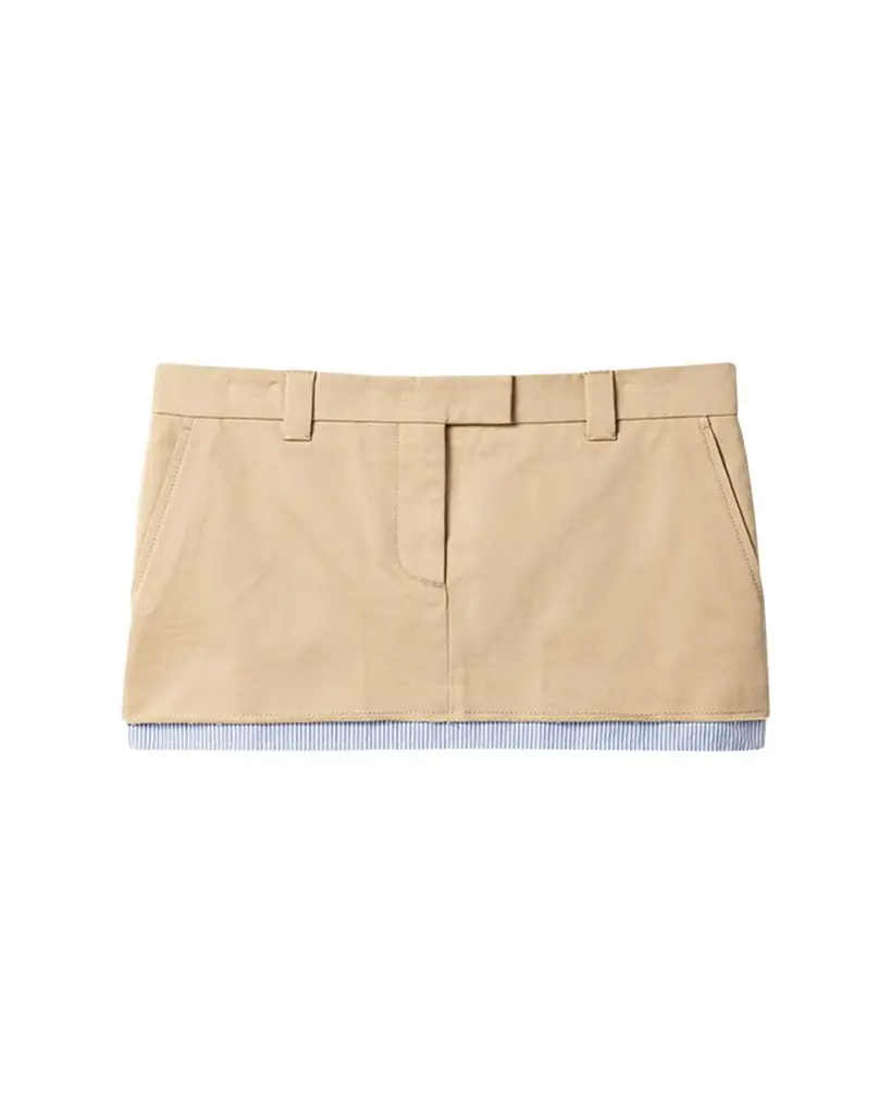 Miu Miu Layered Cotton Mini Skirt