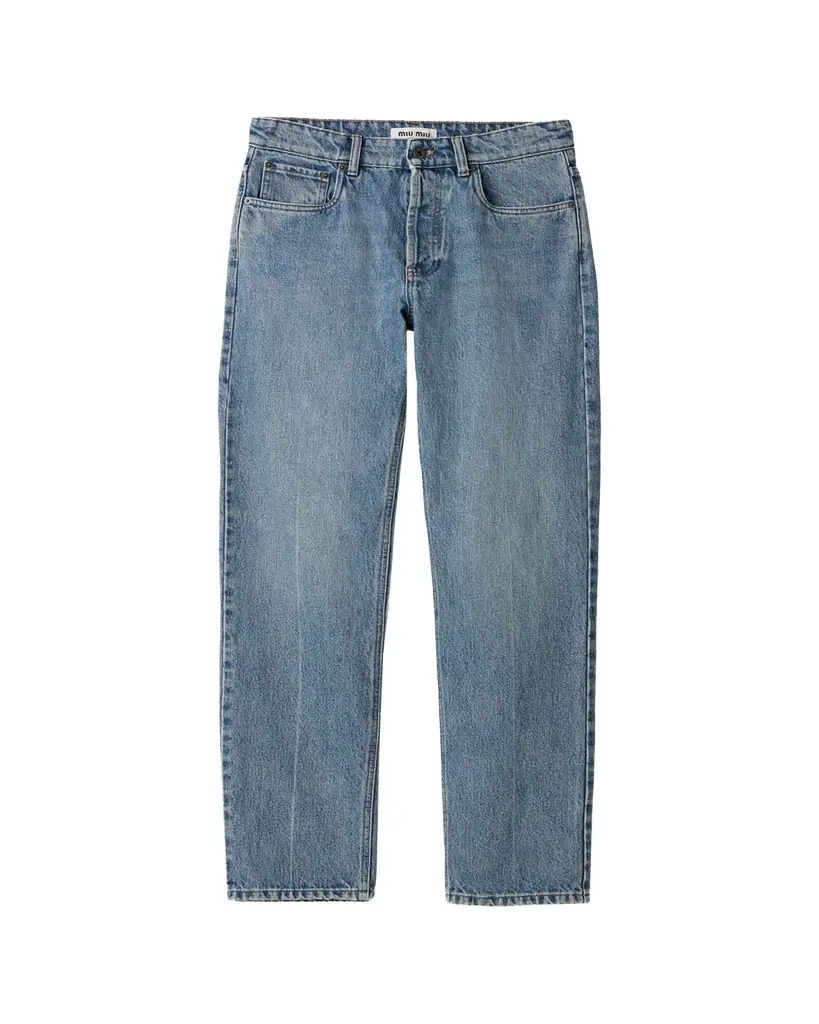 Miu Miu Mid-Rise Straight-Leg Denim Trousers