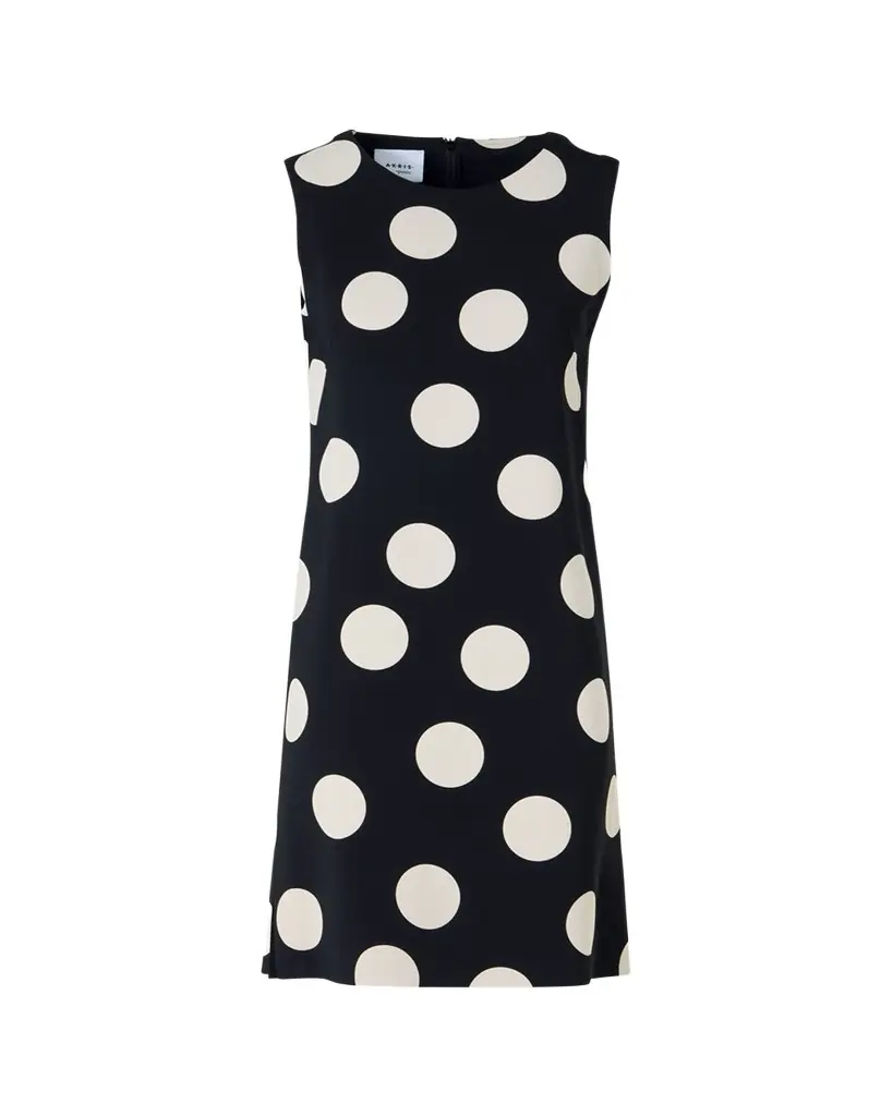 Akris punto Sleeveless XL Polka Dot Shift Dress
