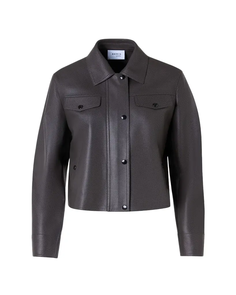 Akris punto Perforated Leather Short Jacket