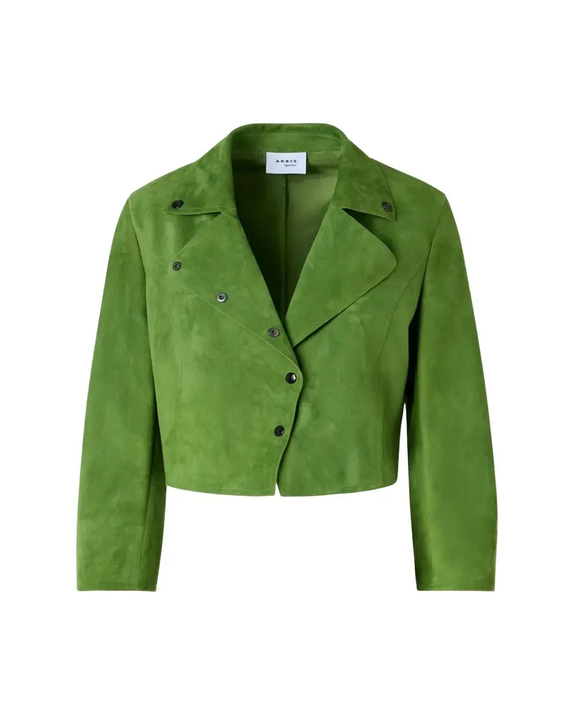 Akris punto Suede Crop Moto Jacket