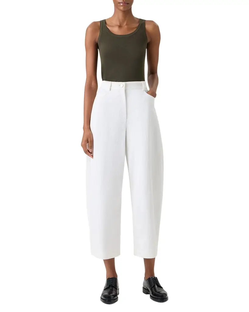 Akris punto Cotton Rib Scoop-Neck Tank Top
