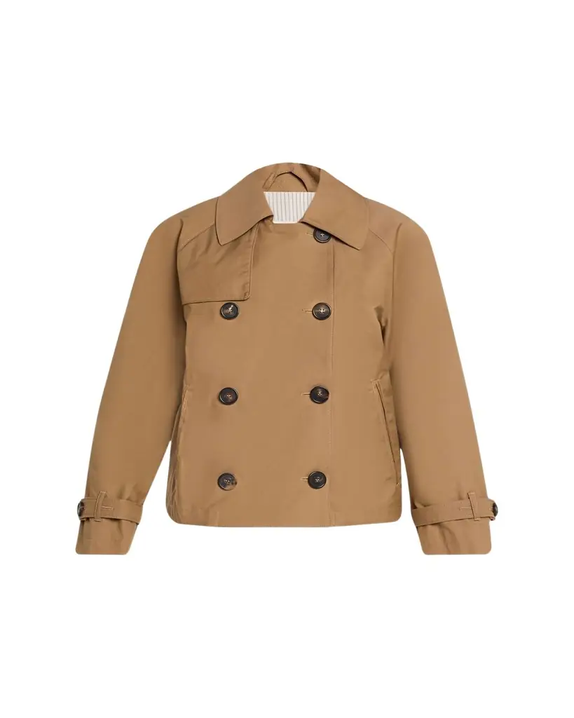Max Mara Tesoro Short Water-Repellent Twill Trench Coat