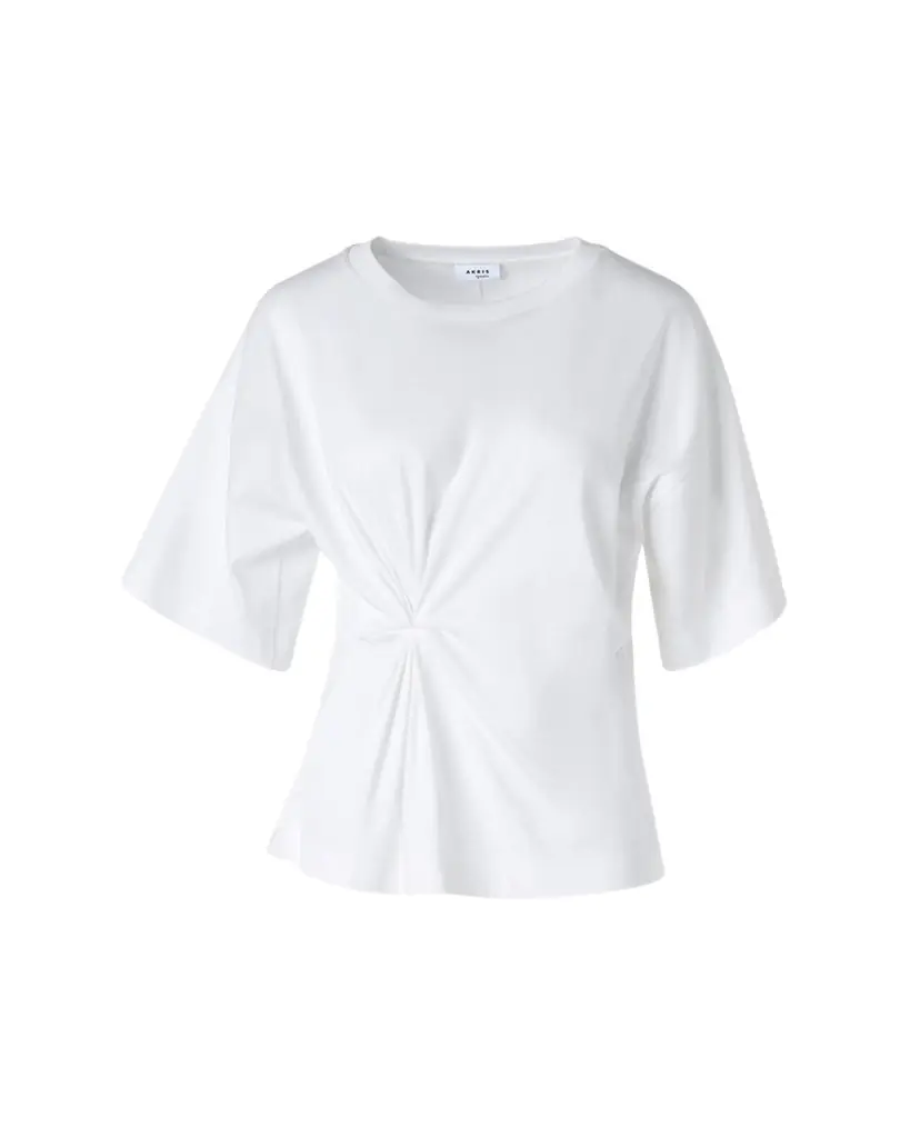 Akris punto Gathered Cotton Jersey Short-Sleeve T-Shirt