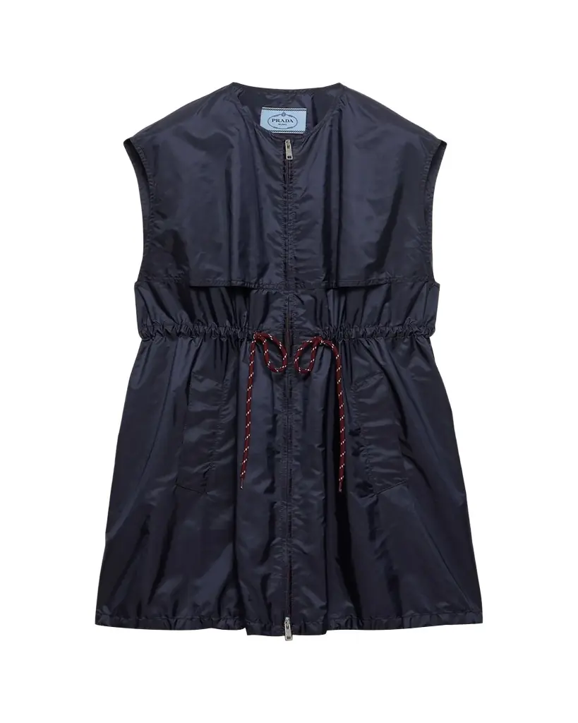 Prada Re-Nylon Sleeveless Drawstring Mini Dress