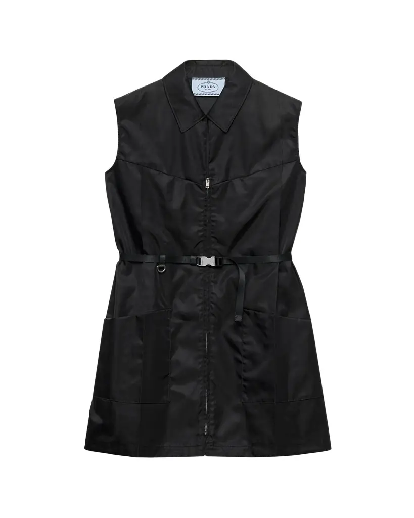 Prada Re-Nylon Belted Mini Shirtdress