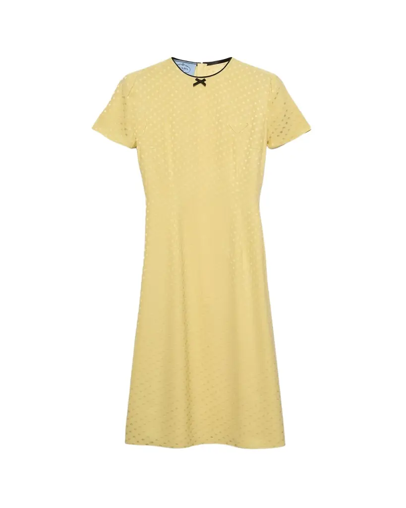 Prada Polka-Dot Silk Midi Dress