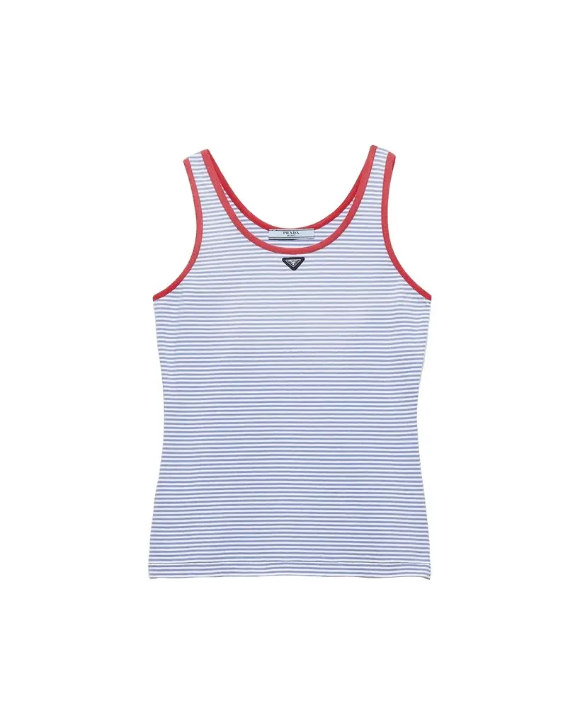 Prada Striped Jersey Tank Top
