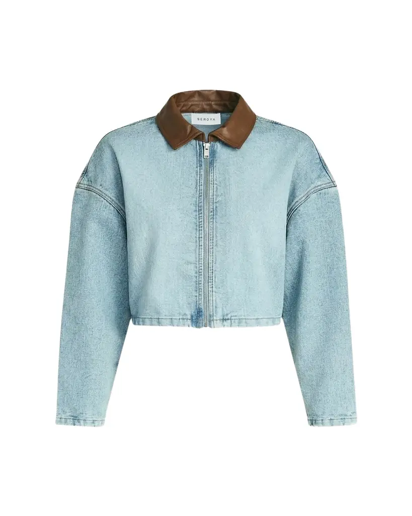 SEROYA Coop Cropped Denim Jacket