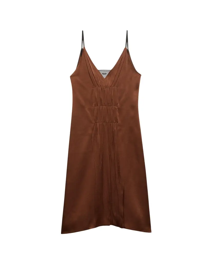 Prada Satin Crepe Midi Slip Dress