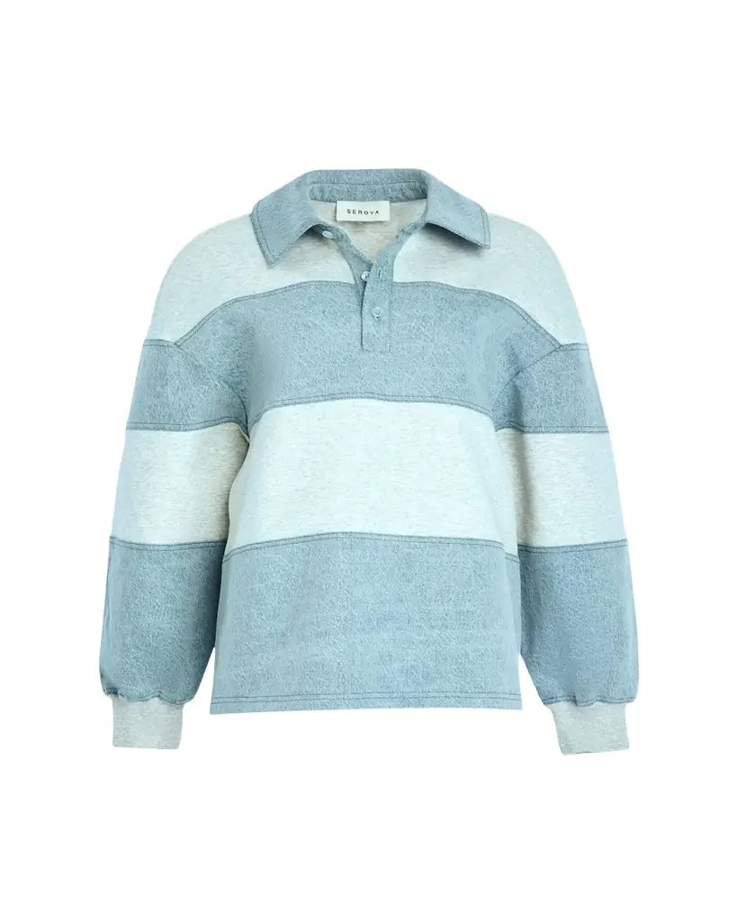SEROYA Cher Striped Denim Top
