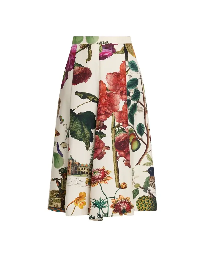Libertine Hollyhock Silk Midi Tulip Skirt