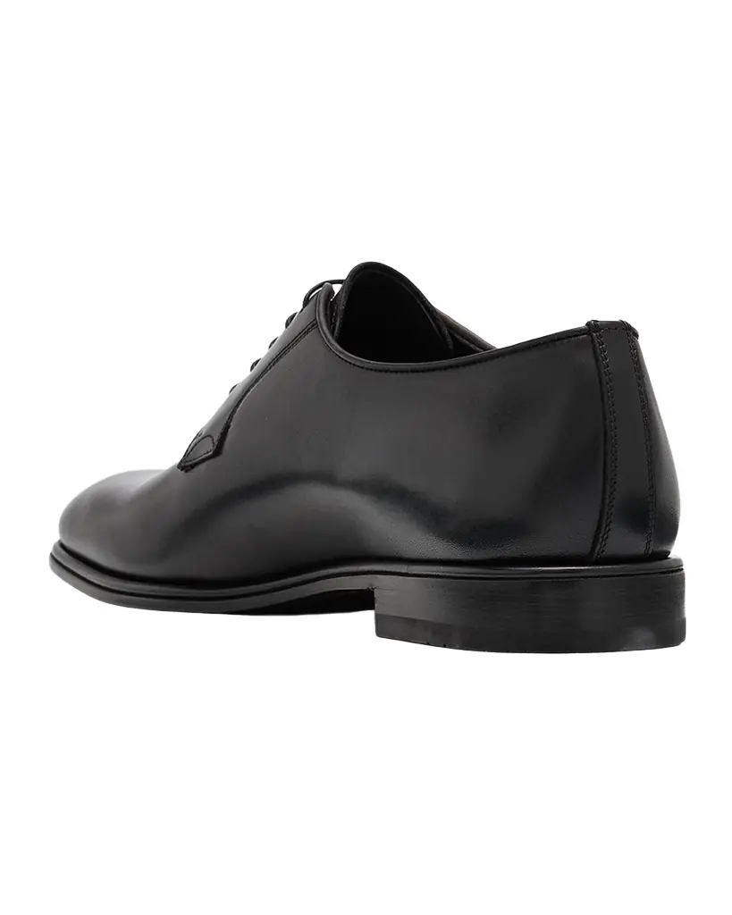 Ferragamo Men 's Stefano Almond-Toe Leather Derby Shoes