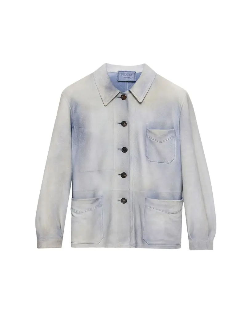 Prada 3-Pocket Suede Shirt Jacket