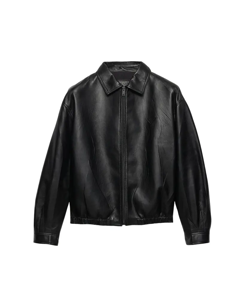 Prada Nappa Leather Zip Jacket