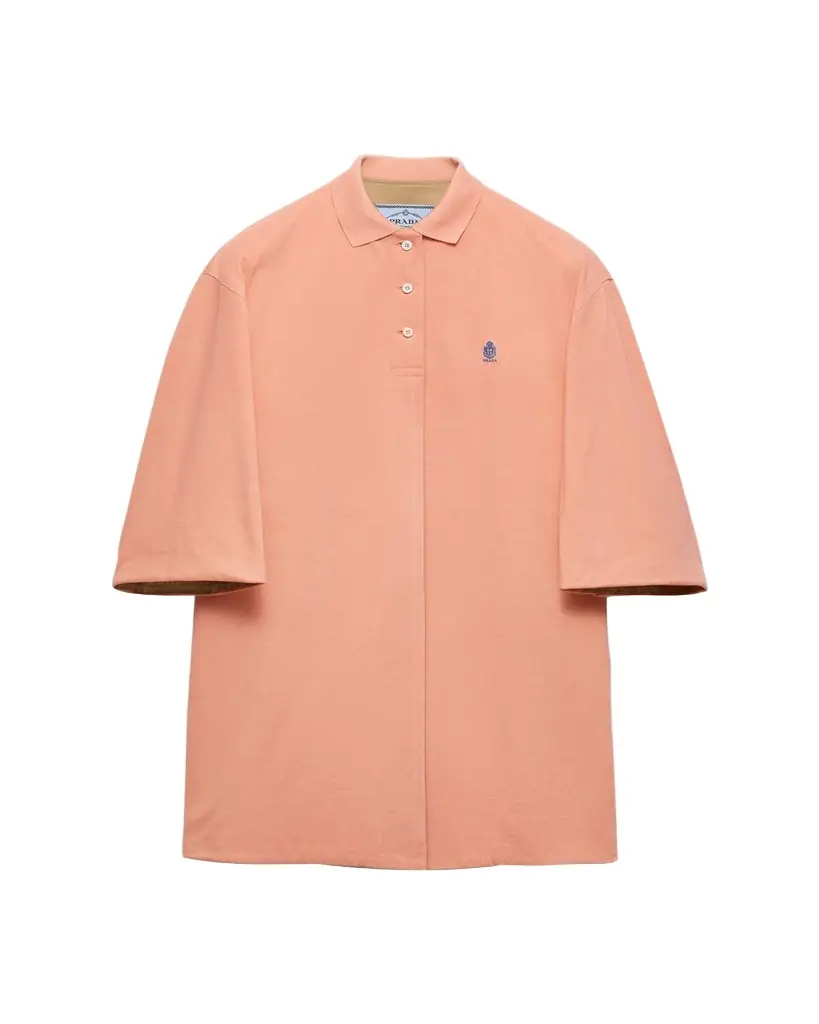 Prada Old Pique 3/4-Sleeve Polo Shirt Jacket