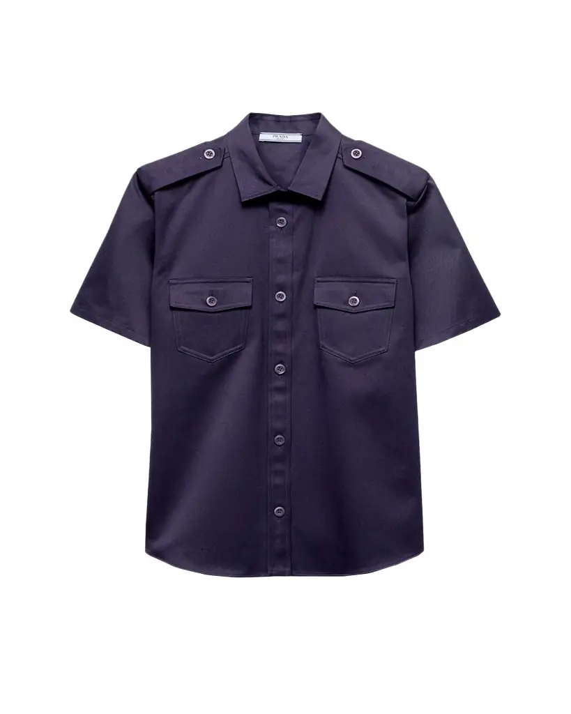Prada Short-Sleeve Cotton Utility Shirt