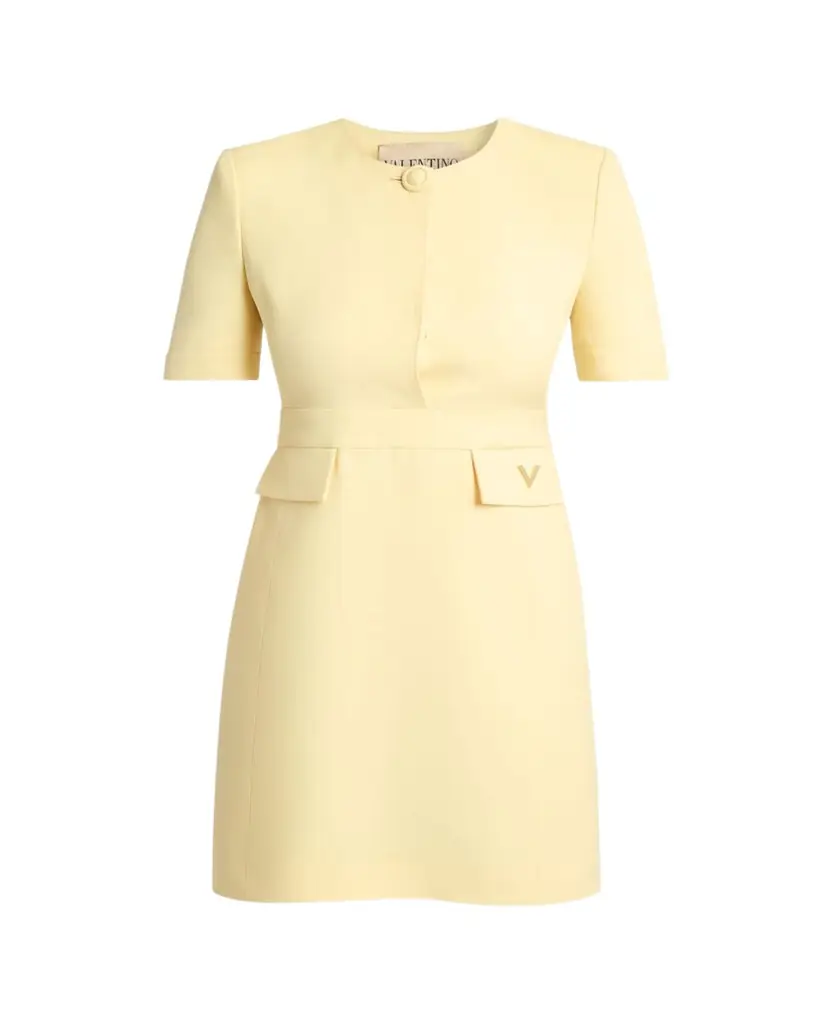 Valentino Garavani V-Logo Pocket Short-Sleeve Mini Dress