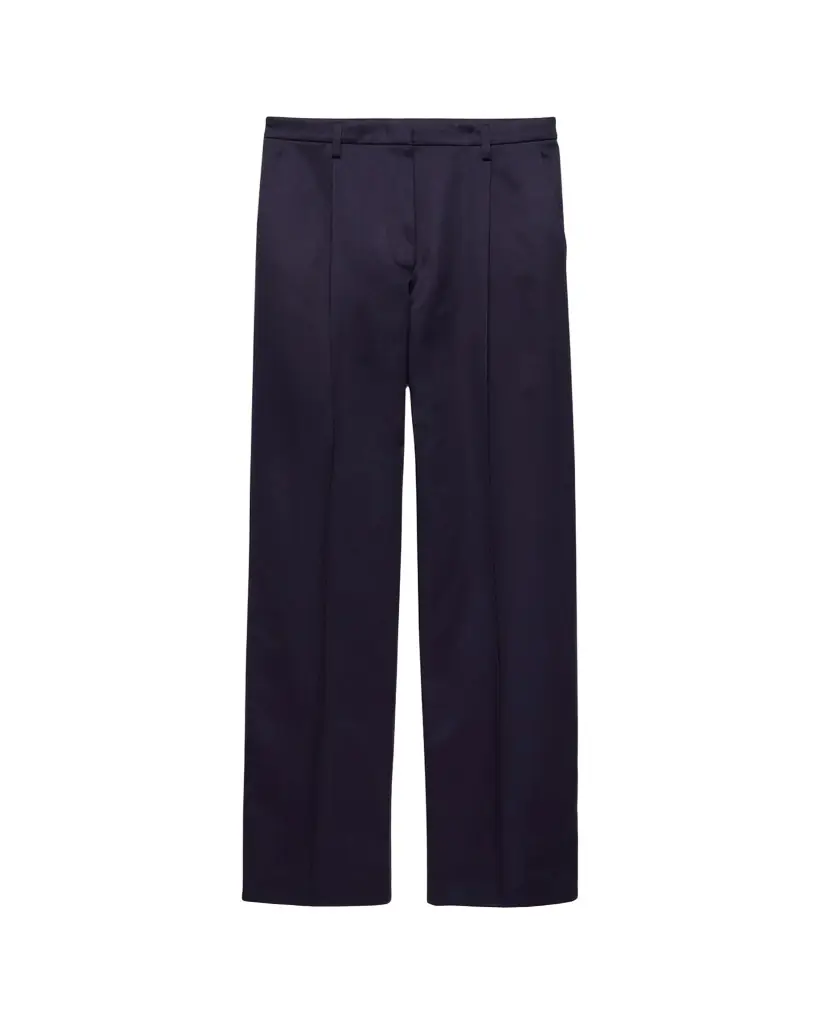 Prada Pleated Cotton Twill Straight-Leg Trousers