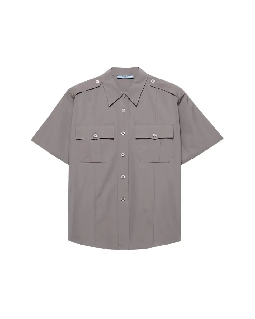 Prada Short-Sleeve Cotton Utility Shirt