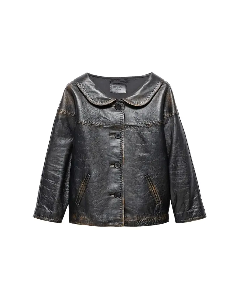 Prada Nappa Leather Single-Breasted Jacket