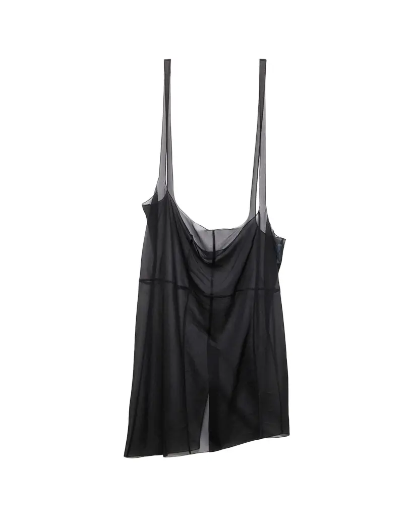 Prada Sheer Cigaline Midi Suspender Skirt