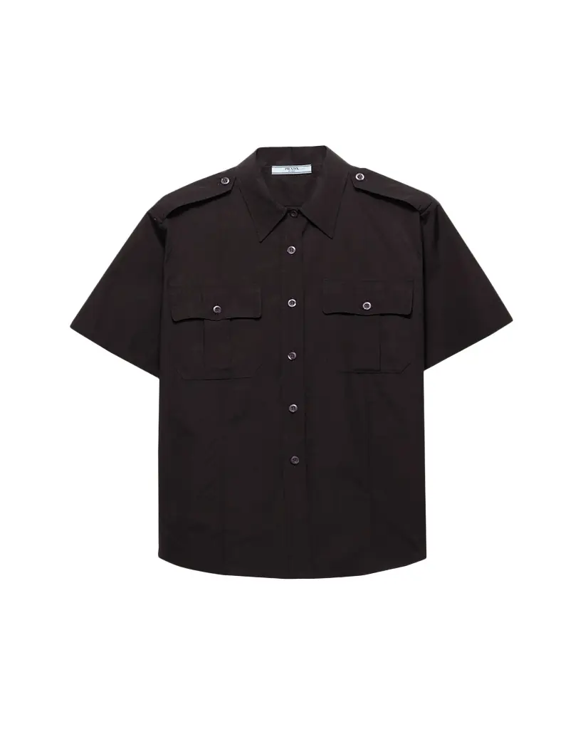 Prada Short-Sleeve Cotton Utility Shirt