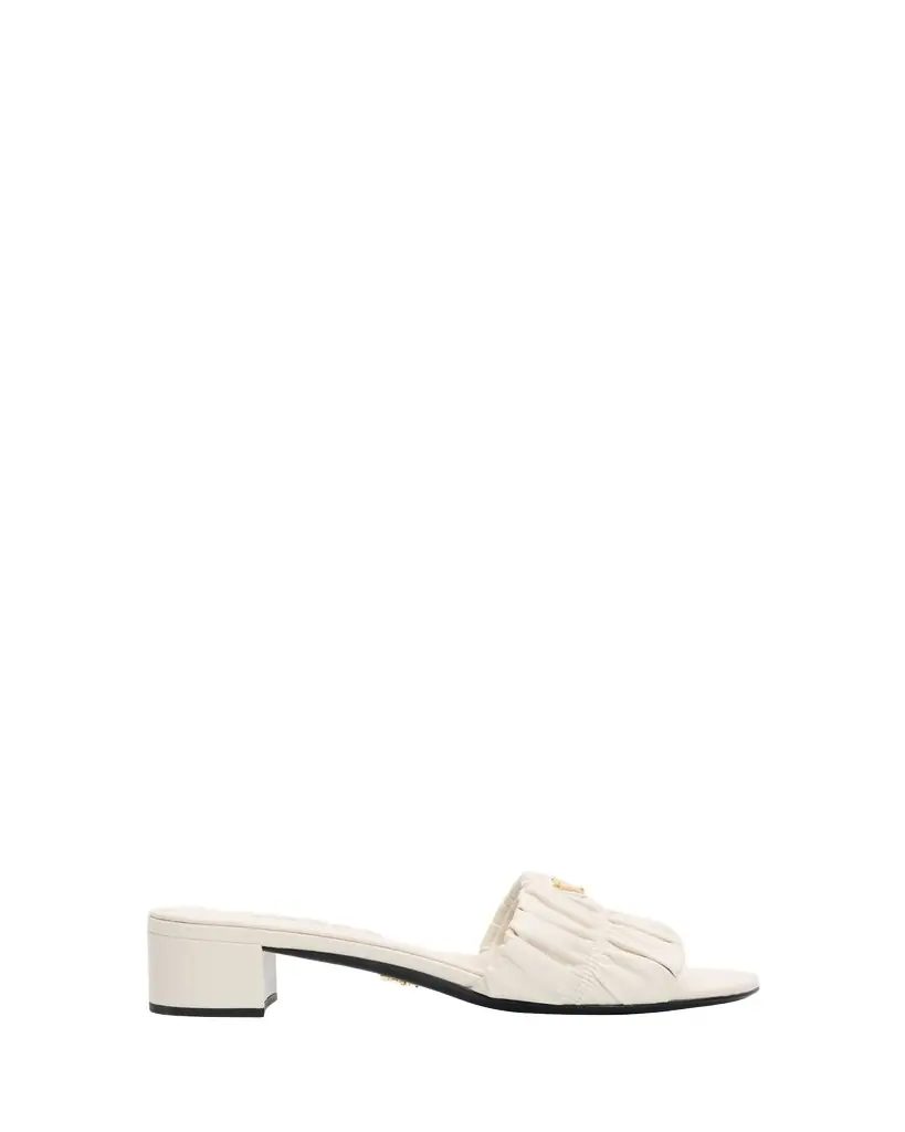 Prada 35mm Matelasse Nappa Leather Block-Heel Sandals
