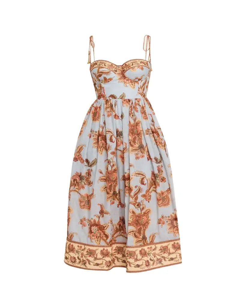 Zimmermann Aster Corset Midi Dress