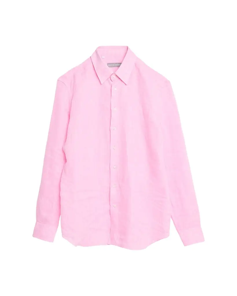Bergdorf Goodman Men's Heathered Cotton Point-Collar Dress Shirt