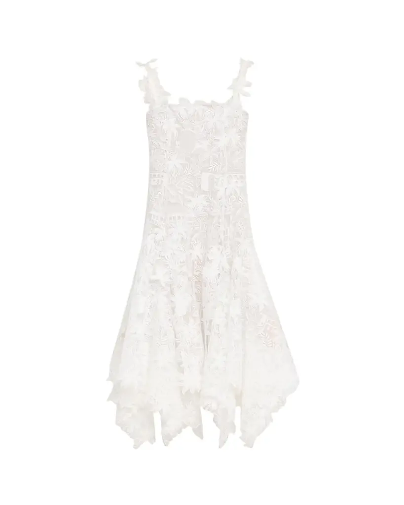 Oscar de la Renta Dominican Landscape Guipure Dress