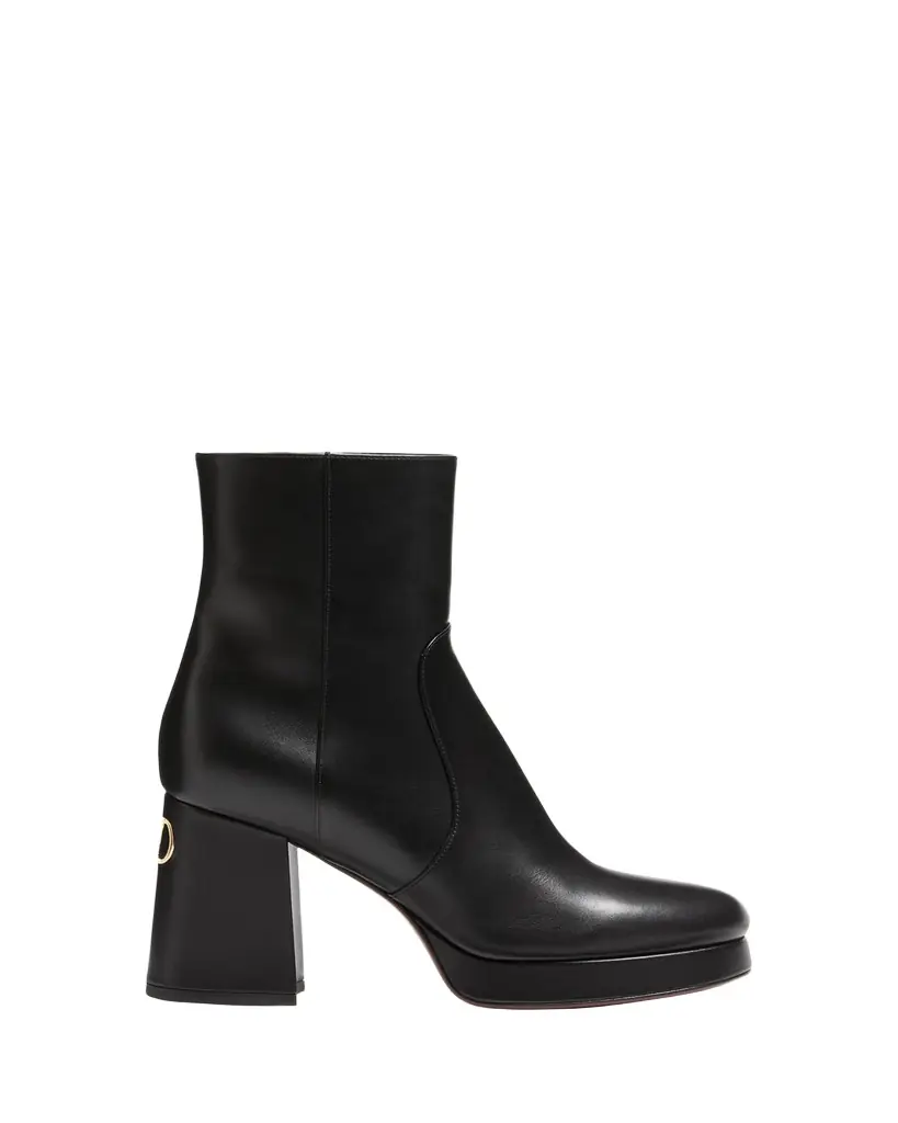 Valentino Garavani 90mm Fawcette Platform Leather Ankle Boots