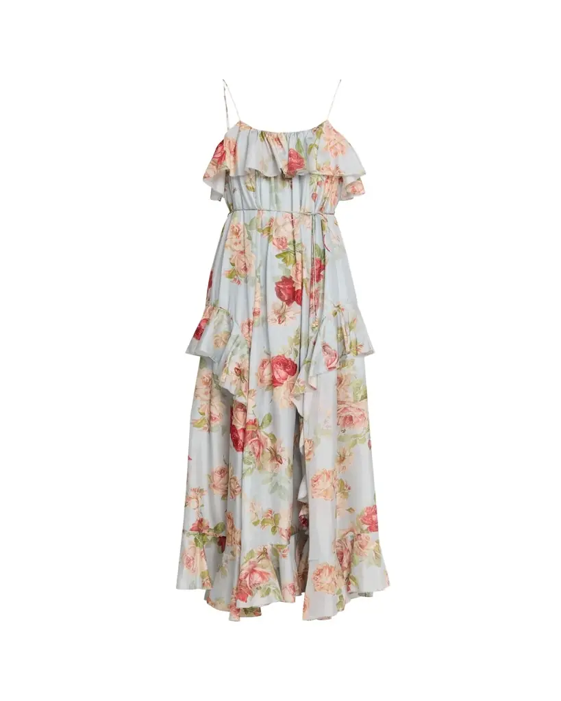 Zimmermann Roselight Floral Frill Maxi Dress