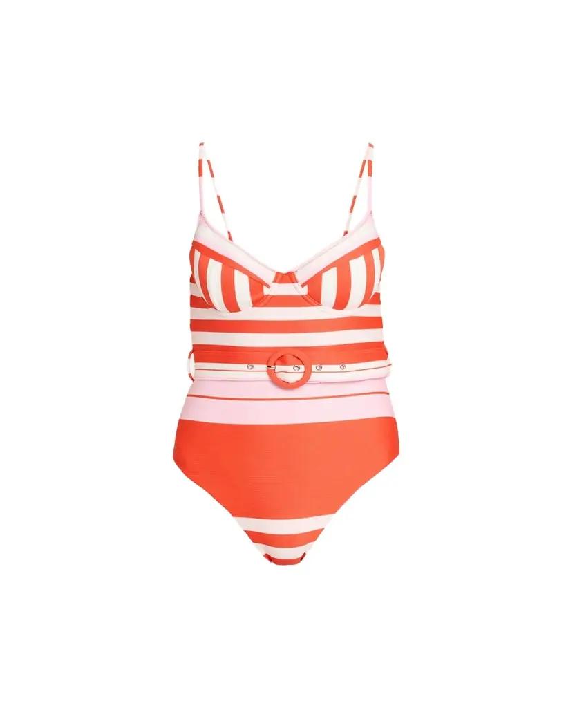 SIMKHAI Noa Belted Bustier One-Piece Swimsuit
