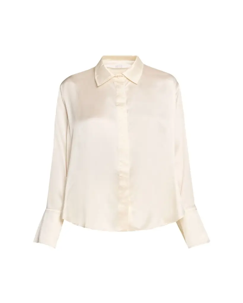 All Three Zoraya Silk Button-Front Shirt