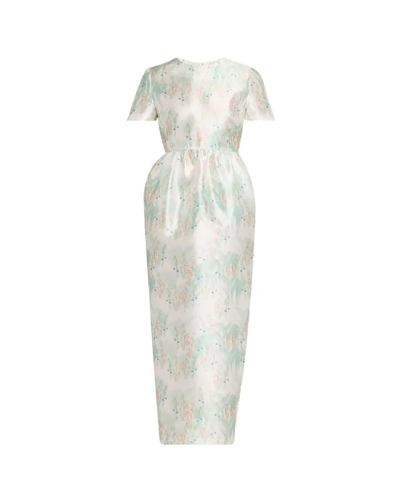 BERNADETTE Lexi Floral Satin Empire-Waist Column Maxi Dress