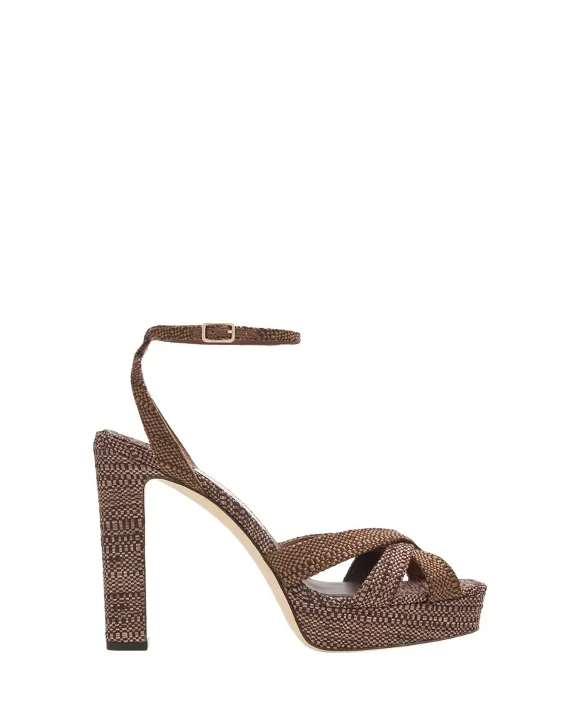 Jimmy Choo 120mm Kove Raffia Platform Sandals