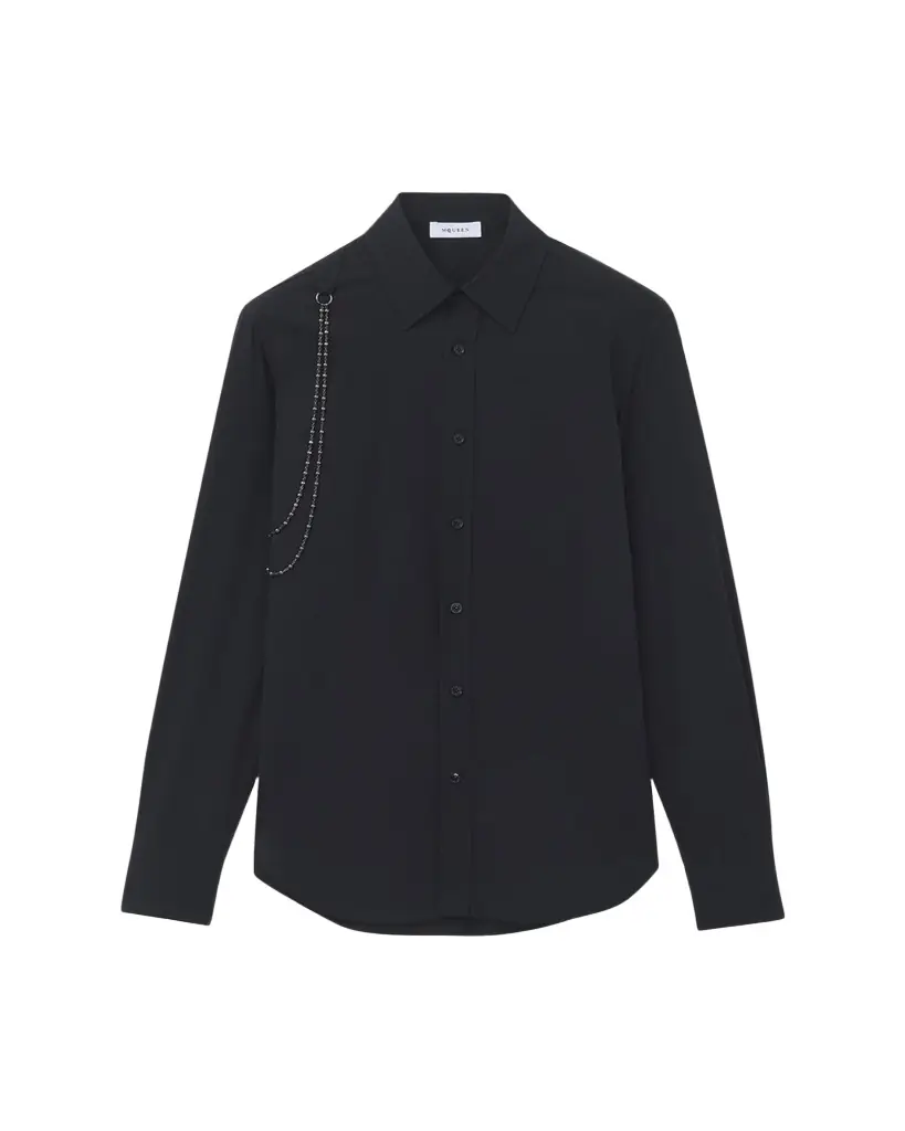 McQueen Men's Cotton Beaded-Harness Sport Shirt