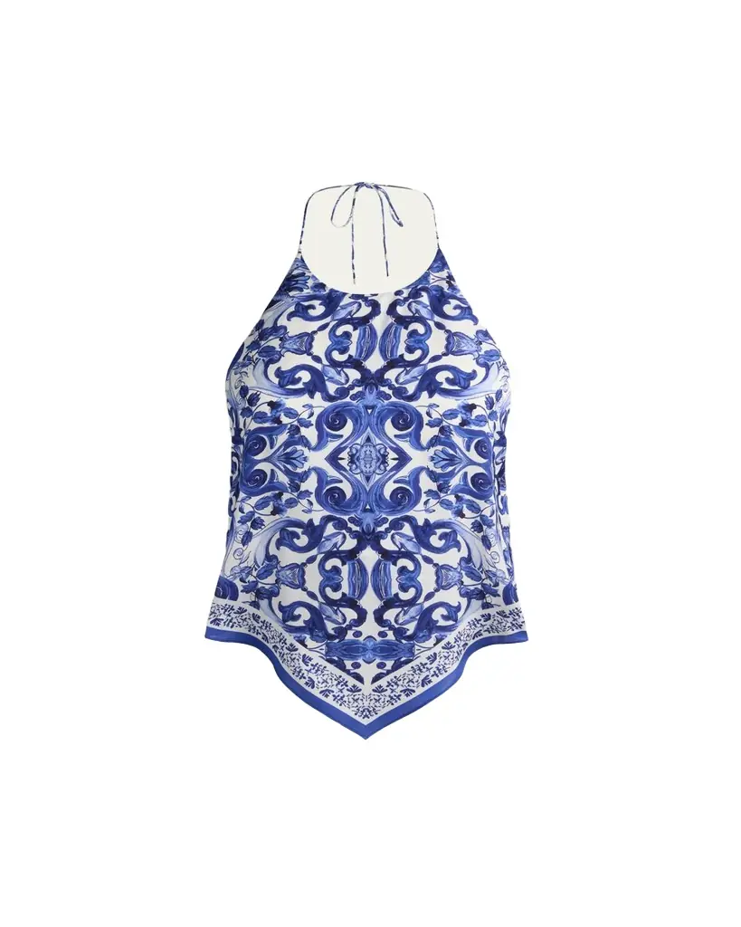 ALICE + OLIVIA Frenchie Handkerchief Halter Top