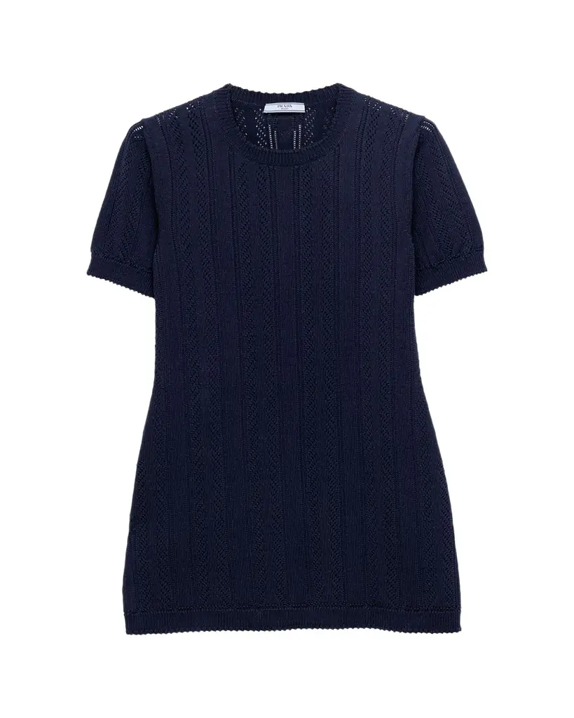 Prada Openwork Cotton Mini Dress