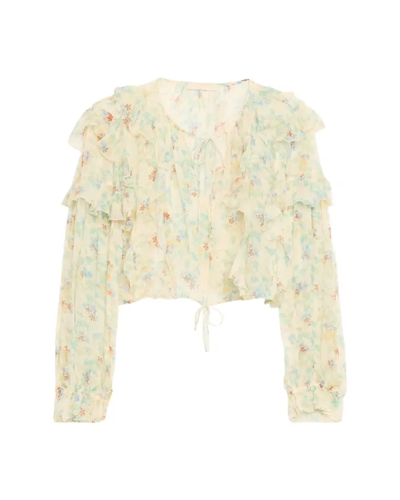 Ulla Johnson Delfina Long-Sleeve Silk Chiffon Blouse