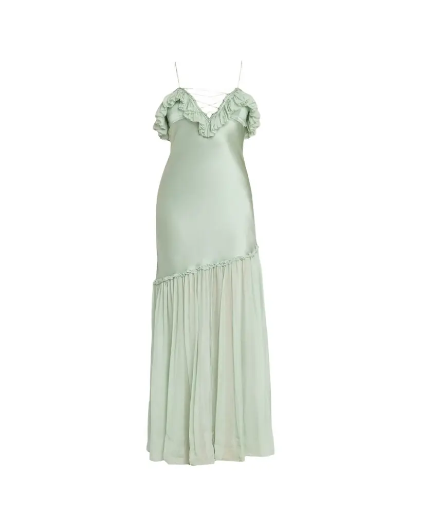 Ulla Johnson Elaria Sleeveless Silk Ruffle Gown