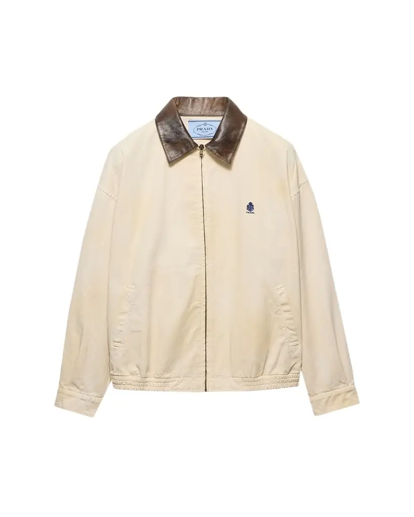 Prada Embroidered Old Gabardine Blouson Jacket