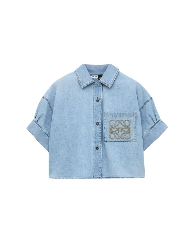 Loewe x Paula's Ibiza Denim Short-Sleeve Boxy Shirt
