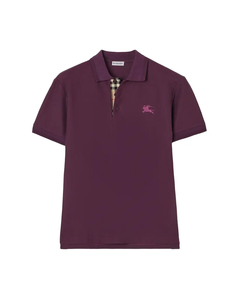 Burberry Men's Eddie Check-Placket Cotton Polo Shirt