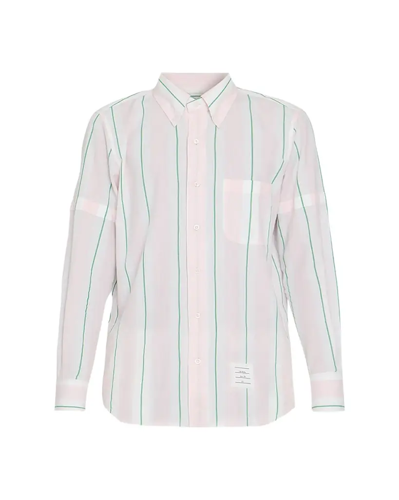 Thom Browne Striped Long-Sleeve Cotton Shirt