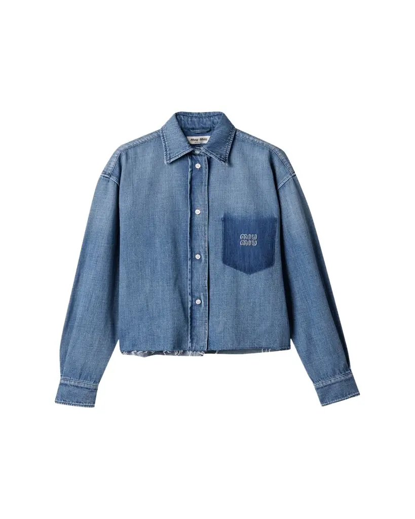 Miu Miu Denim Oversized Button-Down Shirt