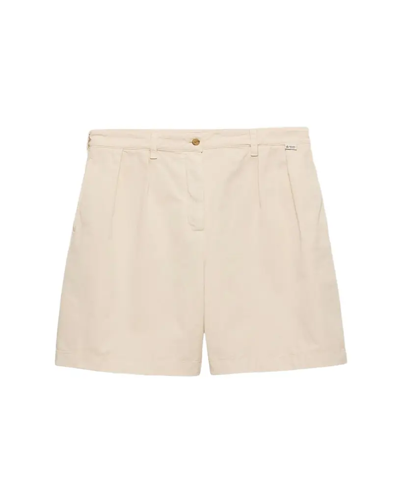 Prada Pleated Cotton Twill Bermuda Shorts